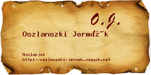 Oszlanszki Jermák névjegykártya